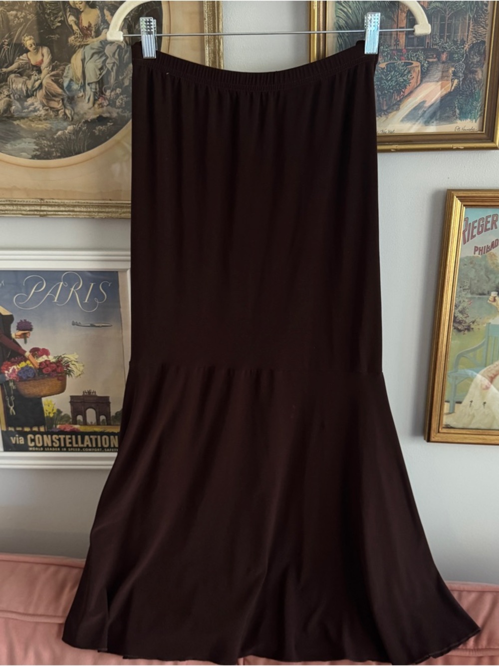 Classic Brown Women's Flared Skirt